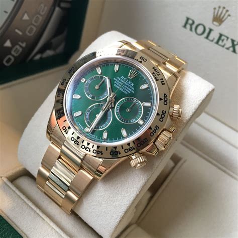 rolex daytona green yellow gold|solid gold rolex daytona price.